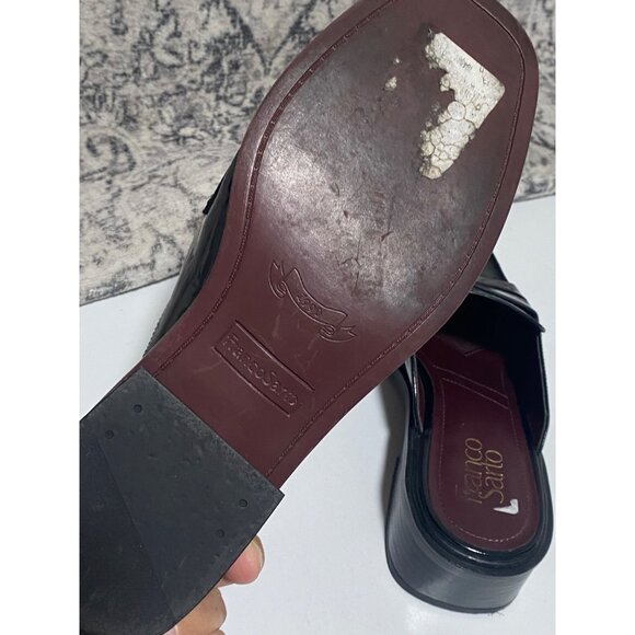 Franco Sarto GENNY Penny Loafer Mule in Black Patent Size  7 - Picture 6 of 7